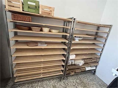 Brot-Ladenregale Edelstahlrahmen, Holzgitteruafklage
